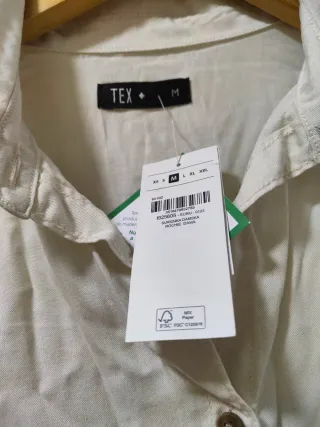 TEX - Vestido camisero blanco