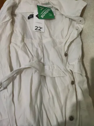 TEX - Vestido camisero blanco