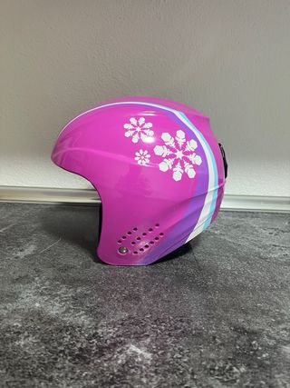 Casco de esquí rosa para niña