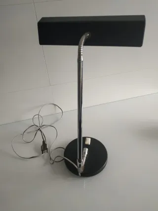 Lámpara Escritorio Vintage Negra/Plateada