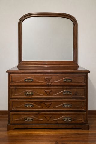 Dormitorio completo madera castaño, rustico.