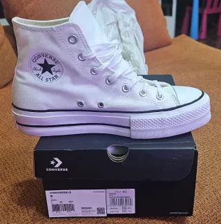 Botas Converse plataforma blancas talla 40