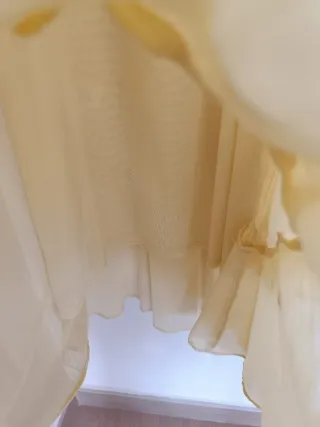 Vestido largo combinado volantes zara