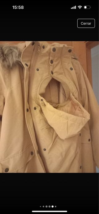 Abrigo premamá y porteo beige