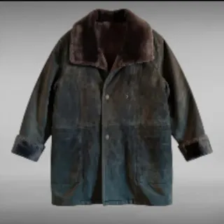 Chaquetón de piel gris antracita