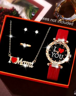 Set de Joyas I Love Mama con Reloj