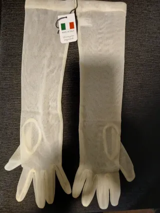 Guantes de Novia Marfil Largos Tul