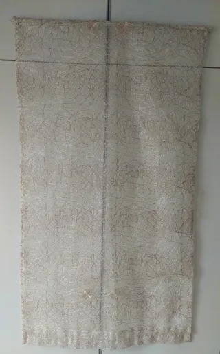 Tenda a vetro con fili lurex oro