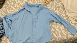Camisa azul manga larga