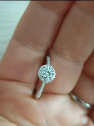 Anillo Moissanita Halo Plata