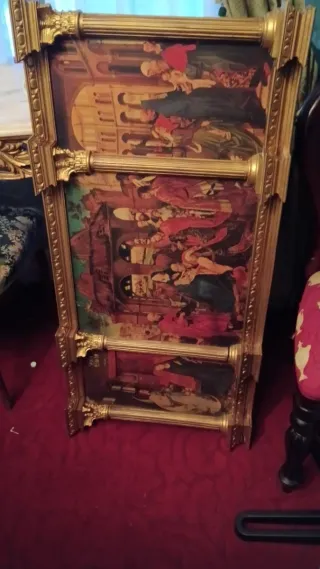 Lámpara de araña dorada antigua