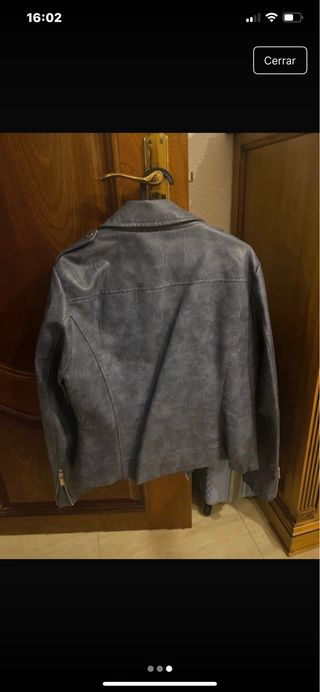 Chaqueta cuero azul mujer
