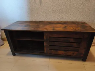 Mueble TV puertas correderas madera y metal