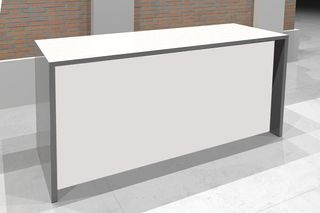 Mostrador de madera y blanco