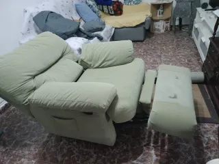 Sillón relax tela verde