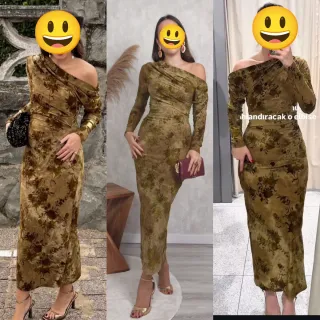 Vestido midi fruncido estampado