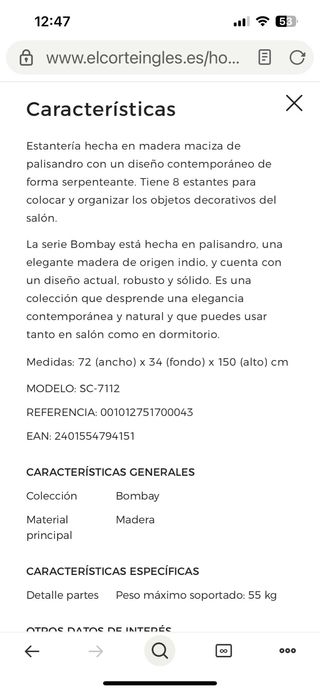 Estantería Bombay El Corte Inglés Madera