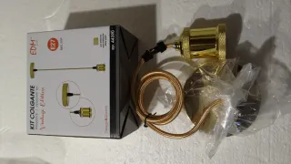 Kit Lámpara Colgante Dorado, estilo vintage