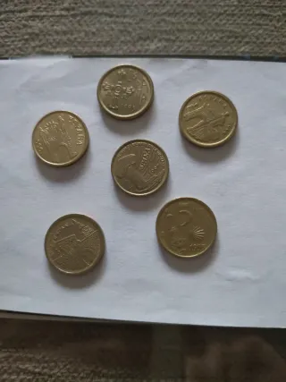 6 Monedas 5 Pesetas