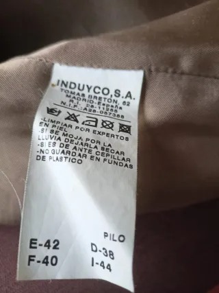 Chaqueta de piel natural beige Síntesis