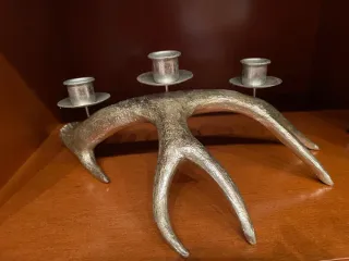 Candelabro Cuerno Ciervo Plateado