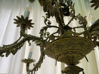 Lámpara de araña de bronce antigua LED