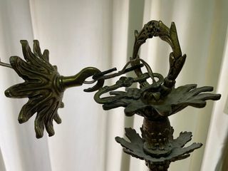 Lámpara de araña de bronce antigua LED