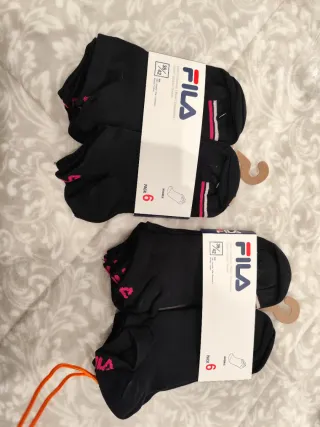 12 pares calcetines Fila negros talla 35/42