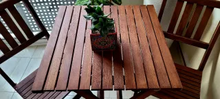 Mesa y 2 Sillas Teka Marrón