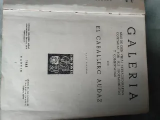 Libro antiguo.El Caballero Audaz.1944