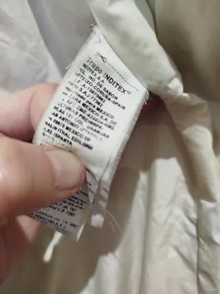 Abrigo plumífero ZARA Mujer Talla S Beige