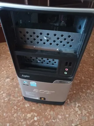 Lote 2 Cajas PC y fuente. Chasis, Placa, micro