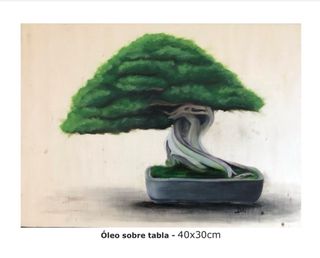 Óleo sobre tabla - Bonsái Zen 40x30cm
