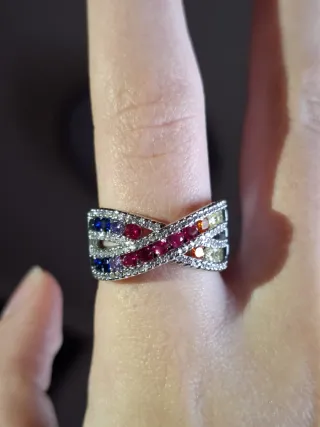 Anillo Fantasy Multicolor  Plata