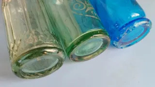 Lote 3 Sifones Antiguos. Azul y Verde.