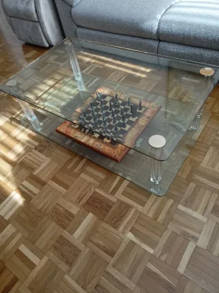 Conjunto mesas cristal.