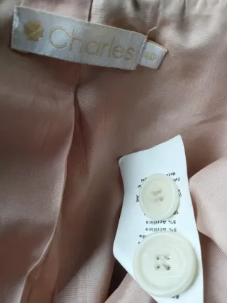 Abrigo jaspeado rosa beige Charles