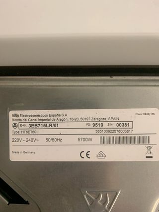 Placa Vitrocerámica Balay 3 fuegos