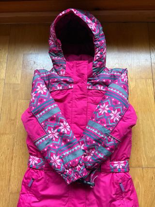 Mono de esquí niña rosa estampado