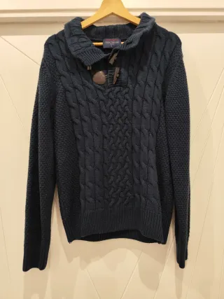 Jersey lana hombre azul