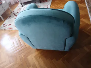 Butaca de terciopelo color verde azulado