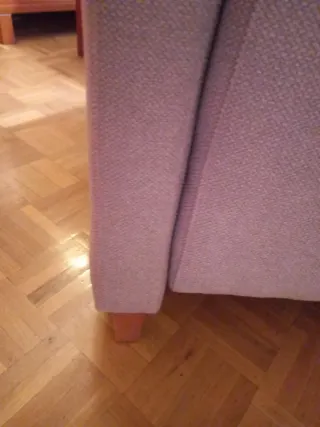 Sillón reclinable tela morado y blanco