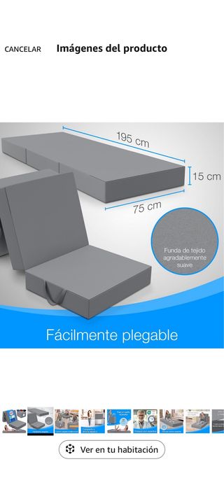 Colchón Plegable Espuma Extra Gruesa