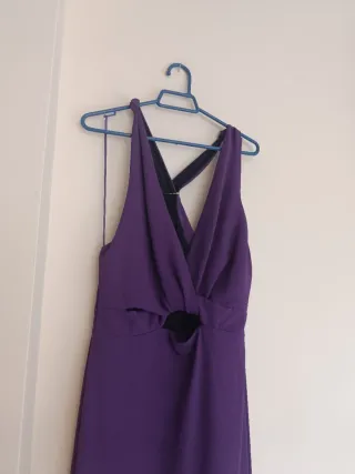 Vestido morado midi nudo fornitura zara