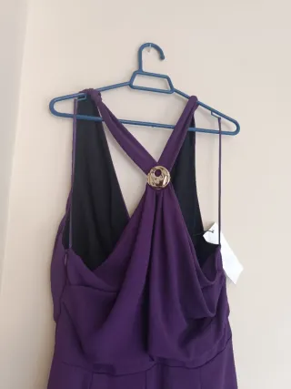 Vestido morado midi nudo fornitura zara
