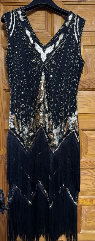 Vestido Gatsby Negro y Dorado