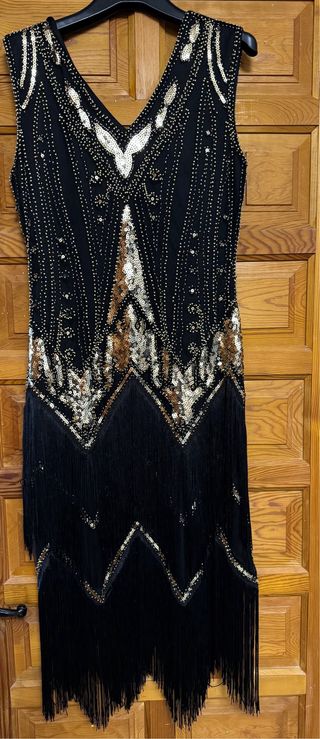 Vestido Gatsby Negro y Dorado