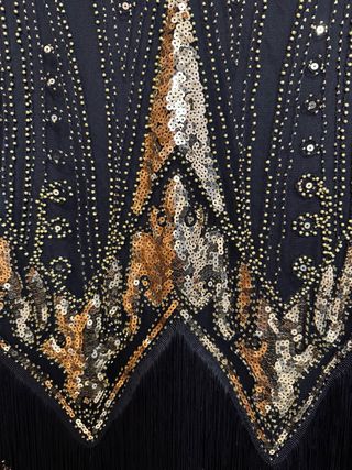 Vestido Gatsby Negro y Dorado