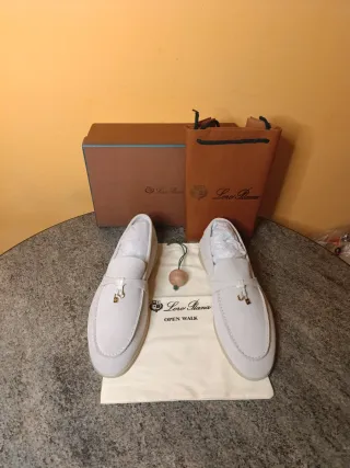 Mocasines Loro Piana Beige/Teal