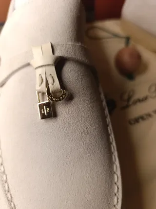 Mocasines Loro Piana Beige/Teal